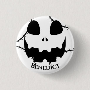Simple Halloween jack-o-lantern pumpkin face Name 3 Cm Round Badge