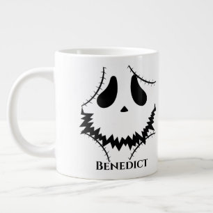 Simple Halloween jack-o-lantern pumpkin face Name Large Coffee Mug