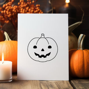 Simple Halloween Pumpkin 1x1 Rubber Stamp