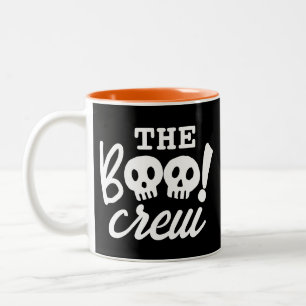Simple Halloween The Boo Crew Spooky Skull  Two-Tone Coffee Mug