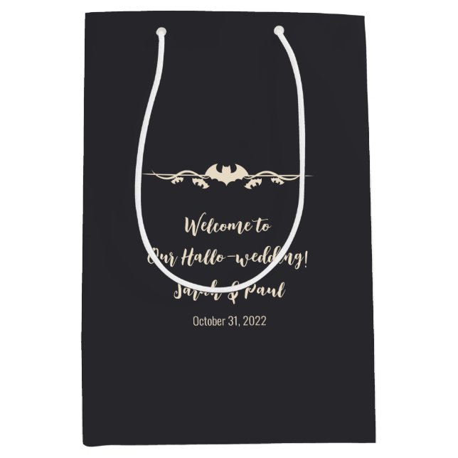 Simple Halloween Wedding Welcome Medium Gift Bag (Front)