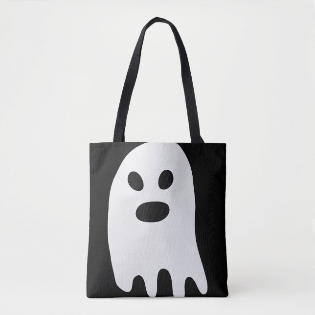 Simple Halloween White Ghost Tote Bag (Front)