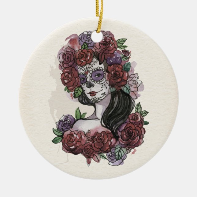 Simple Hand-drawn Dia de los Muertos | Ornament (Front)