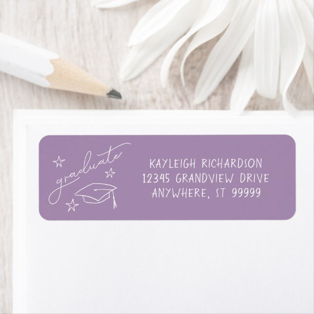 Simple Hand Drawn Graduate Return Address Label (Insitu)