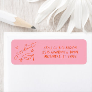 Simple Hand Drawn Graduate Return Address Label