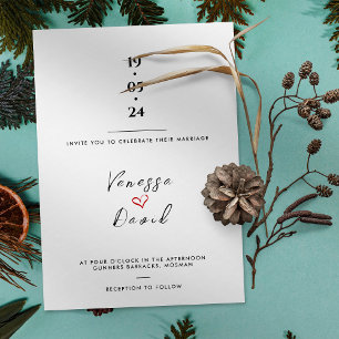 Simple Hand Drawn Heart The Wedding Of Invitation