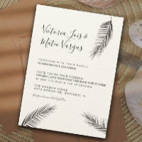 Simple Hand Drawn Palm Tree Leaf Black Wedding