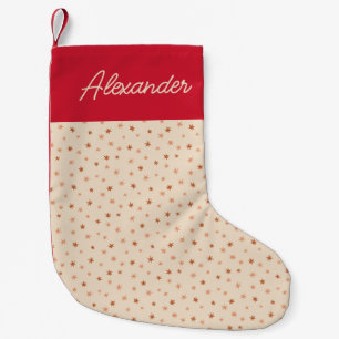 Simple Hand-drawn Scattered Holiday Stars Small Christmas Stocking
