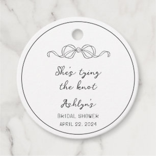 Simple Hand Drawn Shes Tying the Knot Gift Tag
