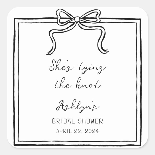 Simple Hand Drawn Shes Tying the Knot Sticker (Front)