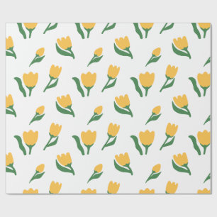 Simple Hand Drawn Watercolor Floral Girl Birthday Wrapping Paper