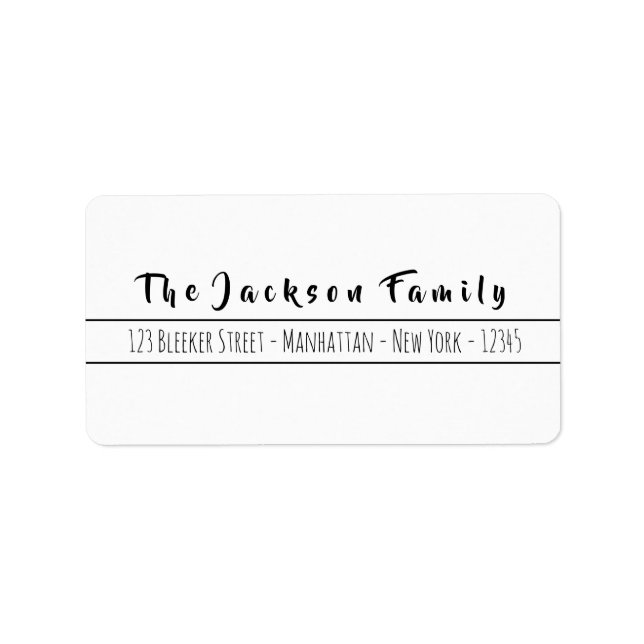 Simple Hand Lettered Script Address Label (Front)