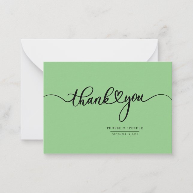 Simple Hand-Lettered  Script Thank You Card (Front)