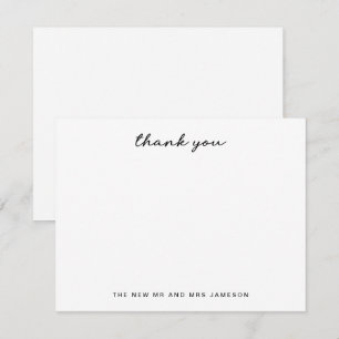 Simple Hand Lettered Wedding Thank You Card