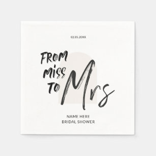 Simple Hand Lettering Bridal Shower Napkin