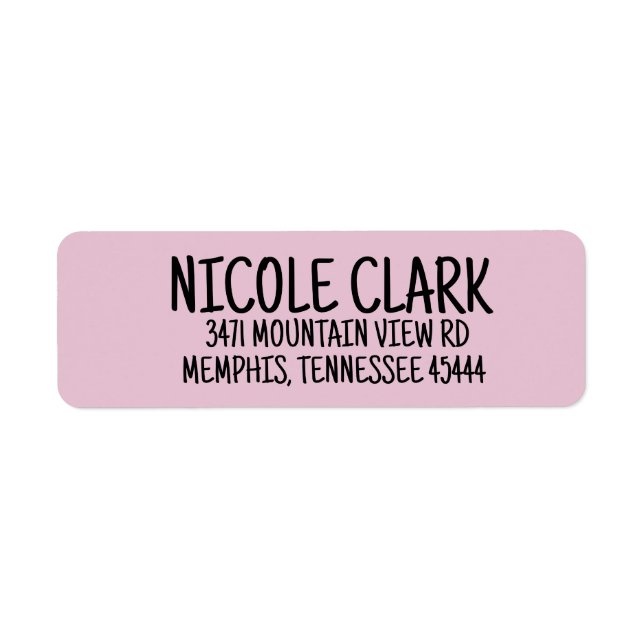SIMPLE HAND SKETCHED PINK RETURN ADDRESS LABELS (Front)