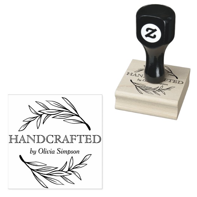 Simple Handcrafted by Small Business Rubber Stamp (Stamped)