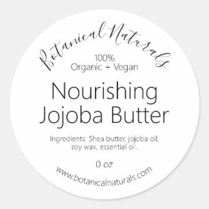 Simple Handmade Organic Vegan Body Butter Labels