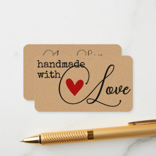 Simple Handmade with Love Heart Simple Stylish Enclosure Card