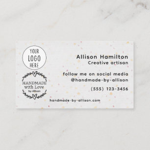 Simple Handmade With Love Wreath Artisan Business Card