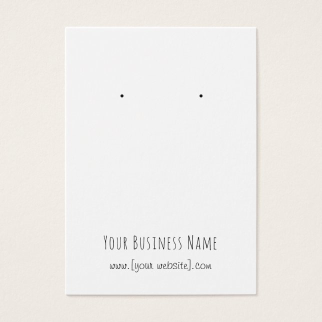 Simple Handwriting Custom Earring Card (Front)