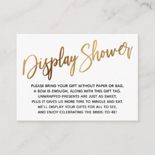 Simple Handwriting Display Bridal Shower Enclosure Card