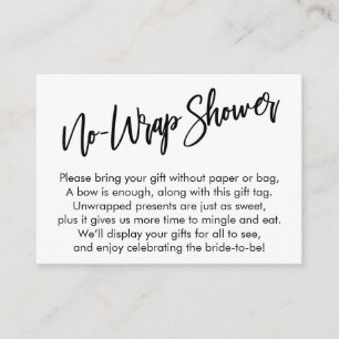 Simple Handwriting No-Wrap Shower Enclosure Card