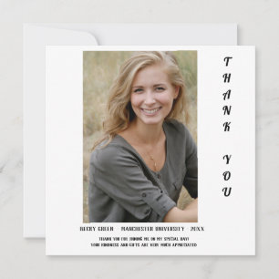 Simple Handwriting Photo Graduation Thank You Card