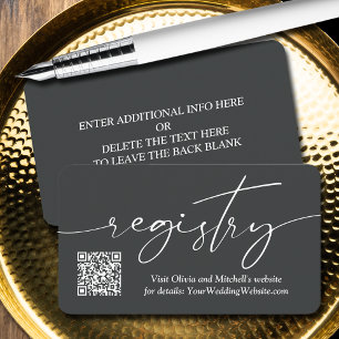 Simple Handwriting QR Code Wedding Registry Enclosure Card