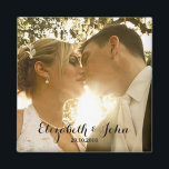 Simple Handwriting Wedding Photo Magnet<br><div class="desc">Easily replace the template sample photo with your own wedding photo to make personalised wedding favour or keepsake</div>