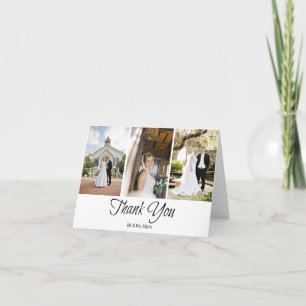 Simple Handwriting Wedding Photo Thank You Card