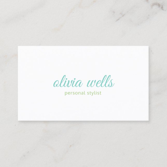 Simple Handwritten Calligraphy Beauty Stylist Business Card (Front)