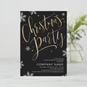Simple handwritten calligraphy Christmas Party Invitation