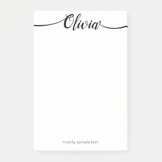 Simple Handwritten Calligraphy Script Post-it Notes (Front)