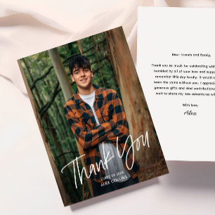 Simple Handwritten Modern Photo Graduation Thank You Card