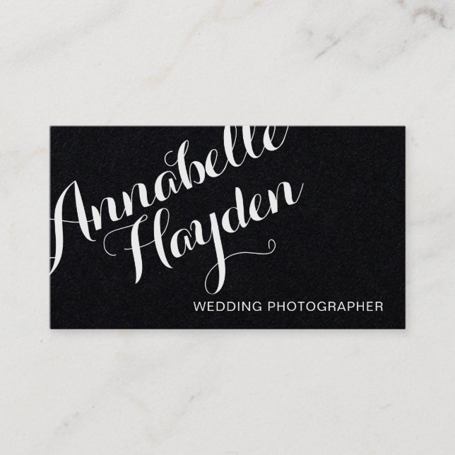 Simple Handwritten Script Calligraphy Business Card (Front)