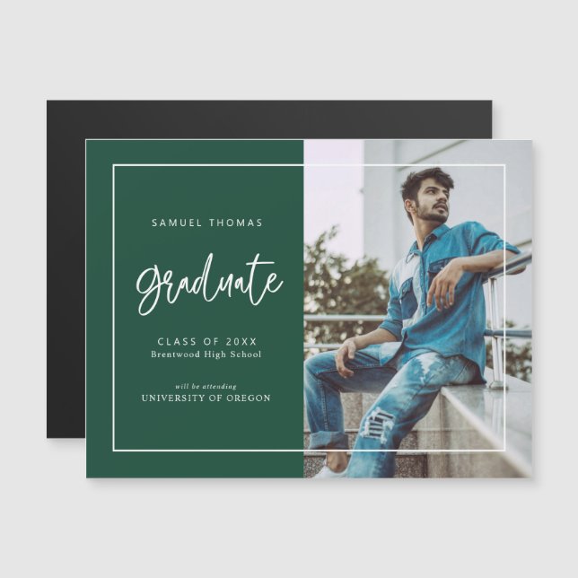 Simple Handwritten Script Graduation Announcement (Front/Back)
