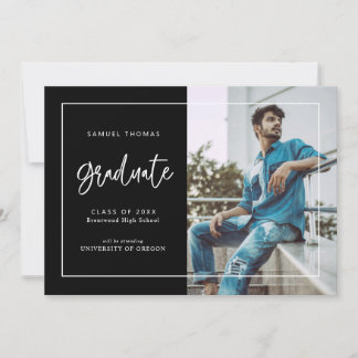 Simple Handwritten Script Graduation Announcement