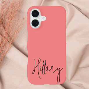 Simple Handwritten Script Monogrammed iPhone 16 Case
