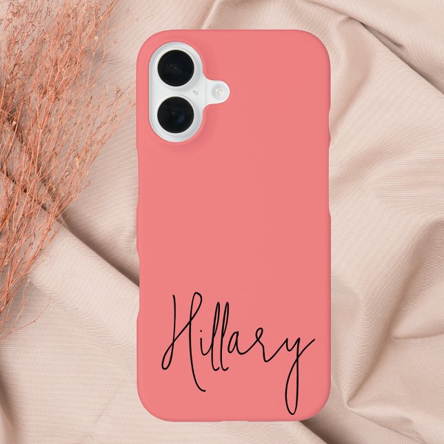 Simple Handwritten Script Monogrammed iPhone 16 Case (Creator Uploaded)