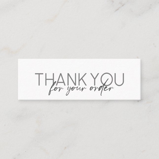 Simple Handwritten Script Thank You Mini Business Mini Business Card (Front)
