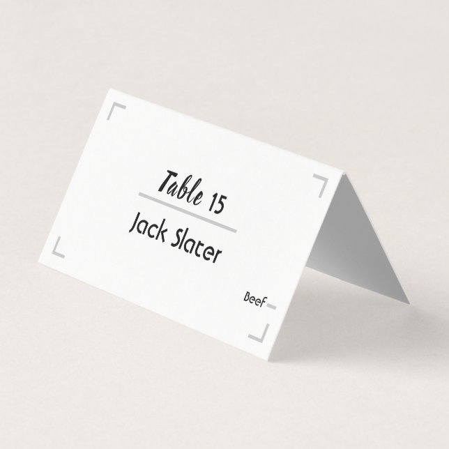 Simple Handwritten Script Wedding Table Card (Front)