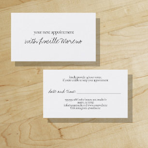 Simple Handwritten Script Your Next Appointment Card