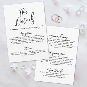 Simple Handwritten Whimsical Wedding Details Enclosure Card