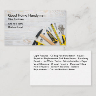 Simple Handyman Home Services Business Cards