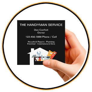Simple Handyman Service Square Business Card