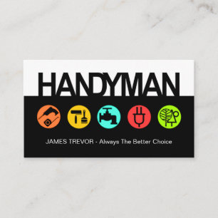 Simple Handyman Signage Construction Tools Business Card