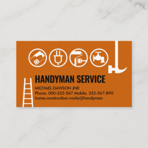 Simple Handyman Tools Border Business Card