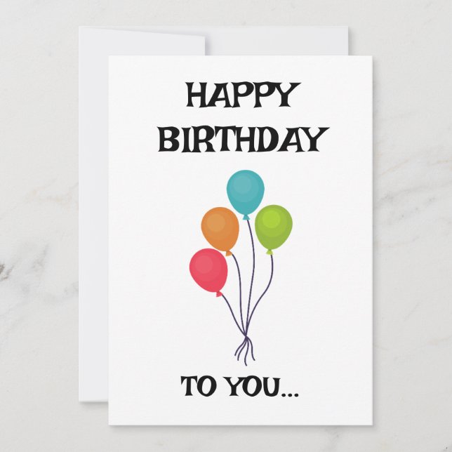 Simple Happy Birthday Card (Front)