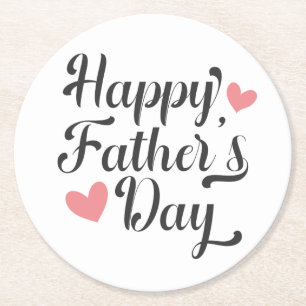 Simple Happy Father's Day Calligraphy Coaster